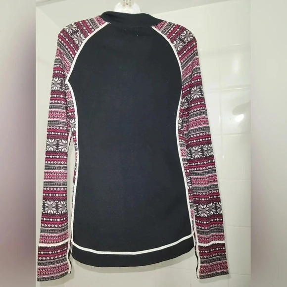 Navy  blue, red, and white Telluride Zipup Turtleneck Sweater Medium - Picture 4 of 10